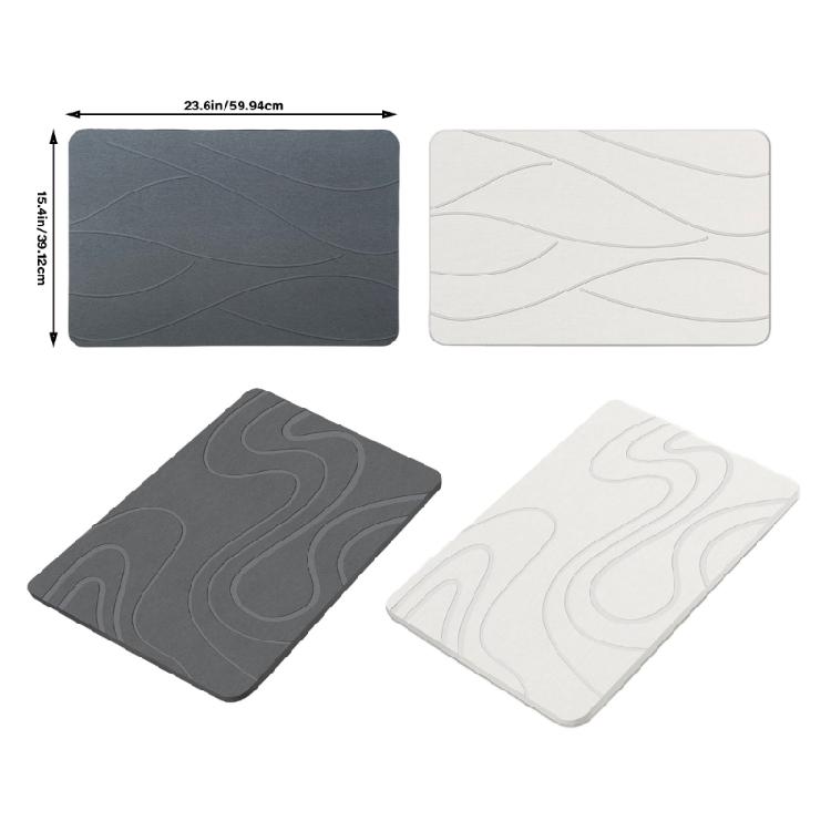 Absorbent  Bath Mat, Antislip Diatomite Quick Dry Floor Covering for Bathroom Comfort Bathroom Mat Various Size