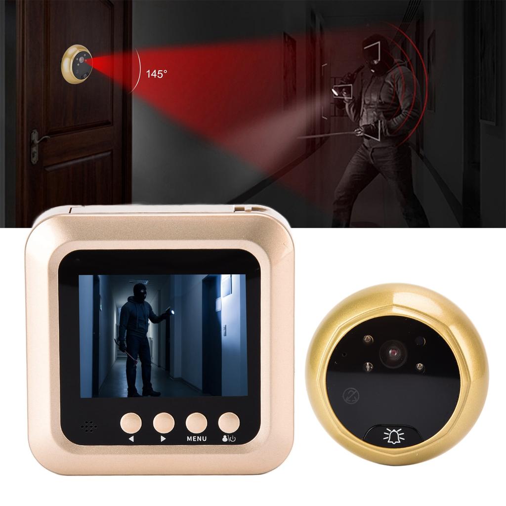 Главная Умный видеодомофон Цифровой дверной звонок 2.4-дюймовый TFT LCD экран Ночное видение 145 градусов Широкий угол 720P