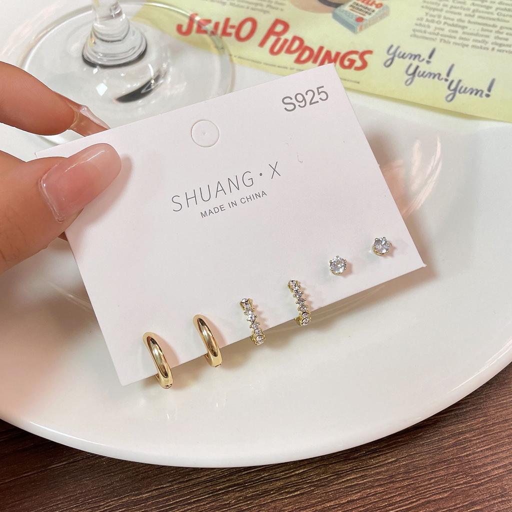 1 Set New Fashion Metal Circle Drop Small Earrings For Women Trend Pendant Set Jewelry Gifts