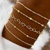 5pcs Retro Alloy Bead Bracelet Set Multilayer Bracelet Set New Box Chain Simple Fashion Bracelet