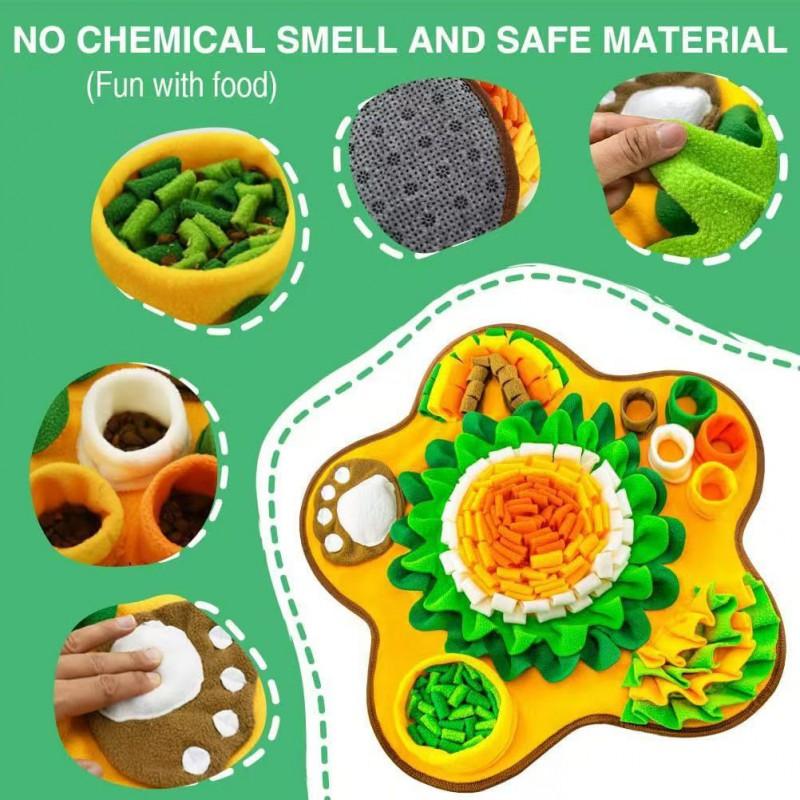 Dog Snuffle Mat Slow Feeding Mental Stimulation - Flower Shape Scent Training Puzzle Toy Dogs
