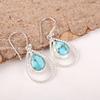 AAA+ Blue Copper Turquoise Handmade Gemstone Earrings, 925 Solid Sterling Silver Earrings Antique Jewelry, For Wedding Gift