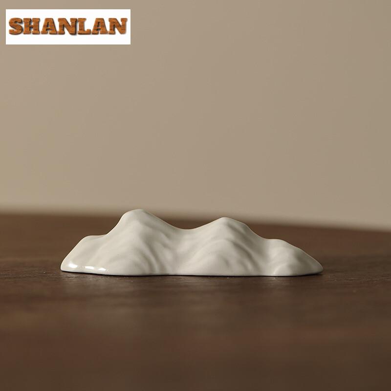 Plant Ash Lid Stand Vintage Auspicious Clouds Teapot Cover Holder Chinese Mountain Tea Pillow Zisha Pot Lid Shelf Tea Ornaments
