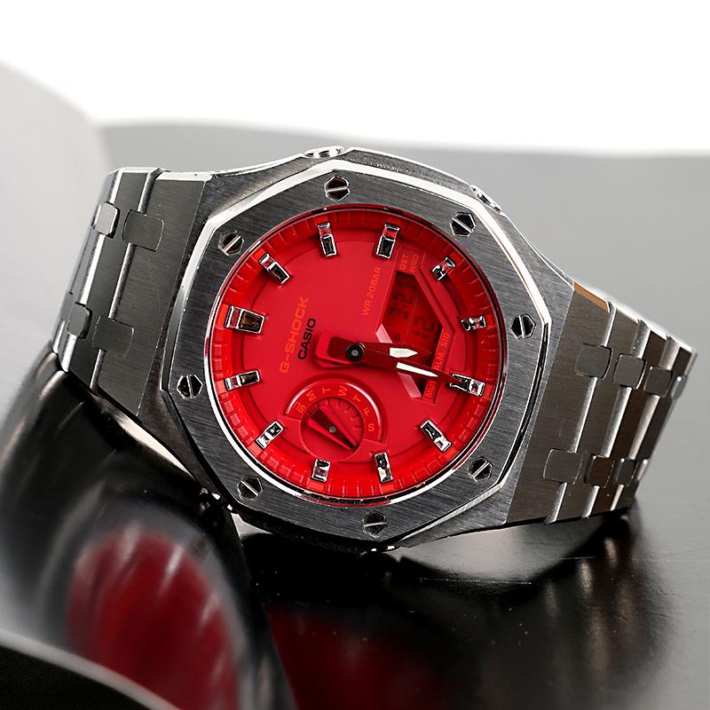 Casio Унисекс 44-миллиметровые красные часы GA-2100-4A(Часы1--)
