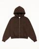 FJ9175-261 Stussy Худи на молнии из флиса с эффектом stonewash Темно-коричневый (Наш размер)