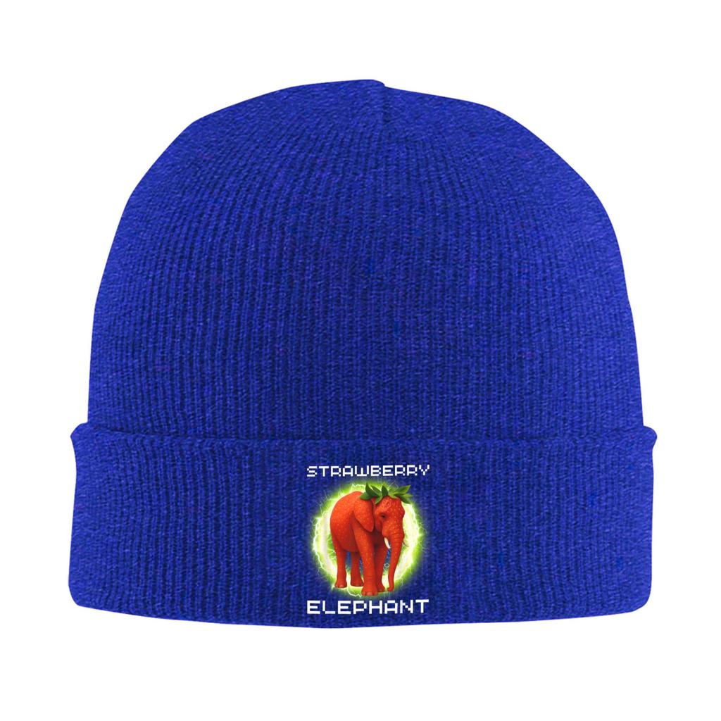 Italian Strawberry Elephant Meme Beanie Hats  Bonnet Hats Adult Unisex Vintage Kpop Knitted Hat Autumn Winter Elastic Caps