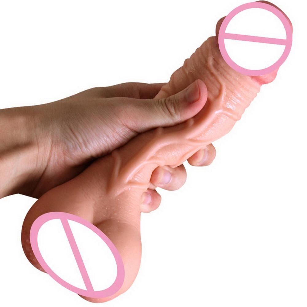 Silicone Condom Penis Enlarger Sleeve Big Dildo with Soft Vagina Flexible Penis Dick Men Masturbator Female Masturbation