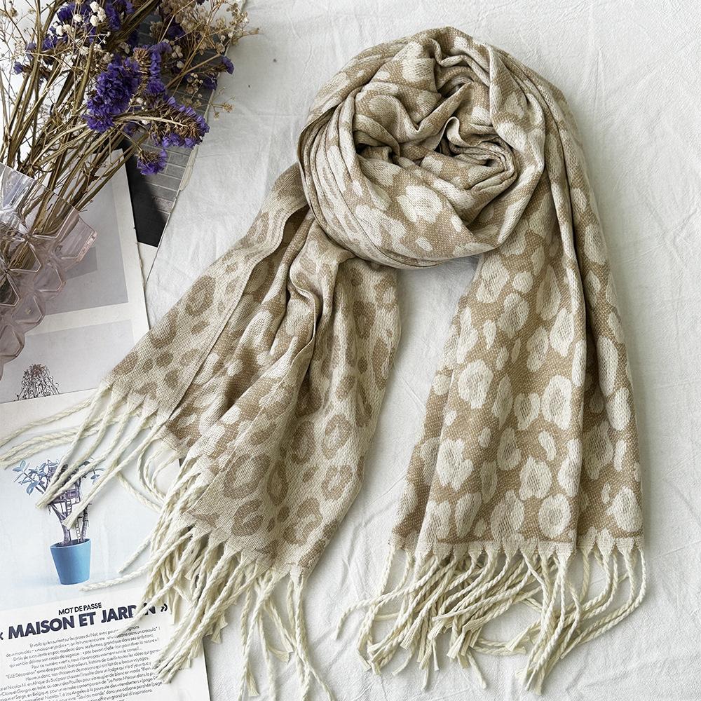 Winter Scarf for Women High End Fashion Houndstooth Shawl Long Tassel Imitation Cashmere Men's Warm Scarf