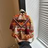 Stripe Ethnic Style Tassel Backpack Small School Bag Chinese Style Handbag  Outdoor