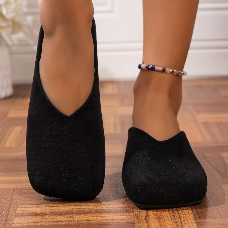 Женские мюли широкой полноты с квадратным носком, шлепанцы с низким каблуком и закрытым носком, корейская мода, осенние балетки для женщин