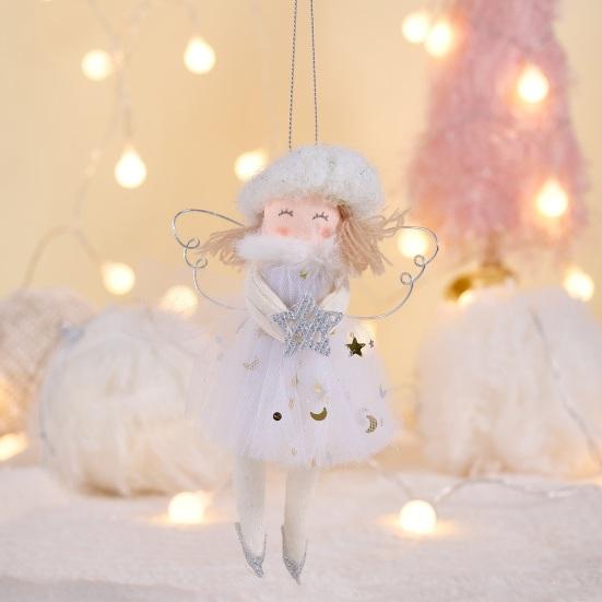 Mini Christmas Angel Doll Ornaments Christmas Tree Plush Angel Pendant for Xmas Birthday Thanksgiving Wedding Valentine's Day Decoration