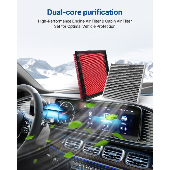 Воздушный фильтр двигателя и салона Подходит для 2011-2017 CT200H, 2015- NX300H, 2010-2015 Prius, 2012-2015 Prius Plug-In, 2012-2018 Prius V, 2016-2018 RAV4,