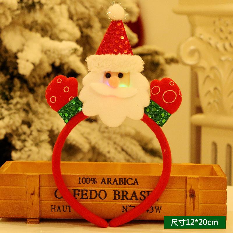 Holiday Dress Up Props, Headbands, Christmas Decorations, Party Gift Supplies, Led With Lights, Double Head Hoop, Head Buckle