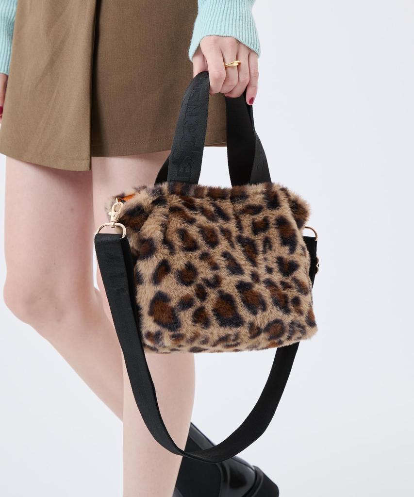 FUR EW TOTE3029Леопардовый Пушистый Мех