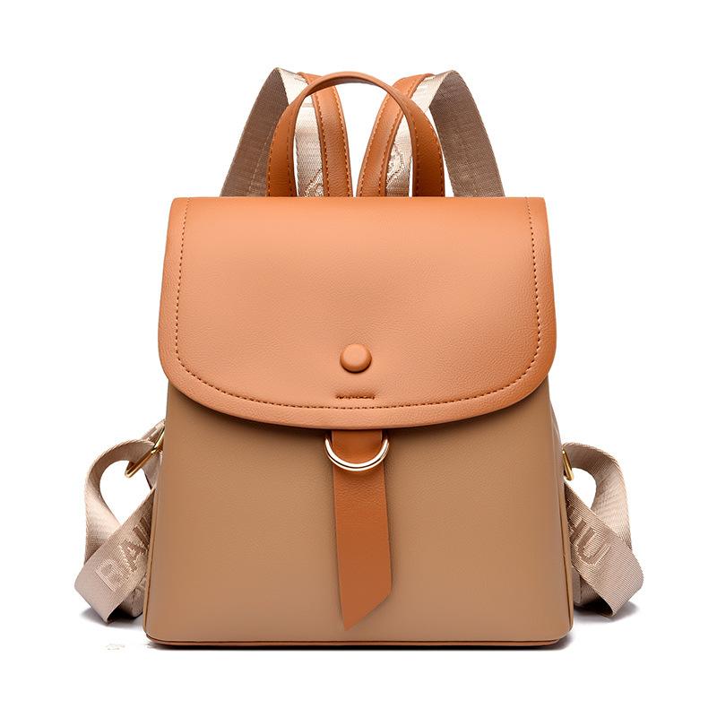 Backpack for Ladies New Simple Contrasting Texture Outdoor Fashionable Small Backpack for Women