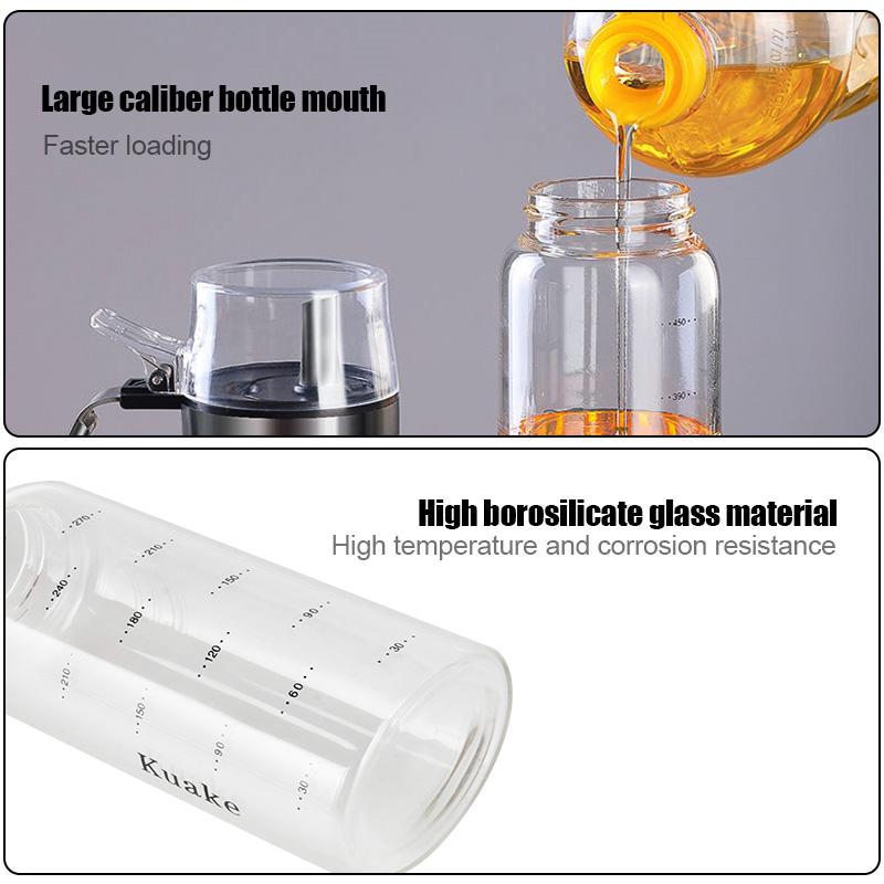 Stainless Steel Olive Oil Dispenser Bottle Oil And Vinegar Dispenser Lead-Free Glass Bottle Kitchen Oil Salad Dressing Container