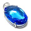 London Blue Topaz Gemstone Handmade 925 Sterling Silver Gift Pendant 2.01" D9F68
