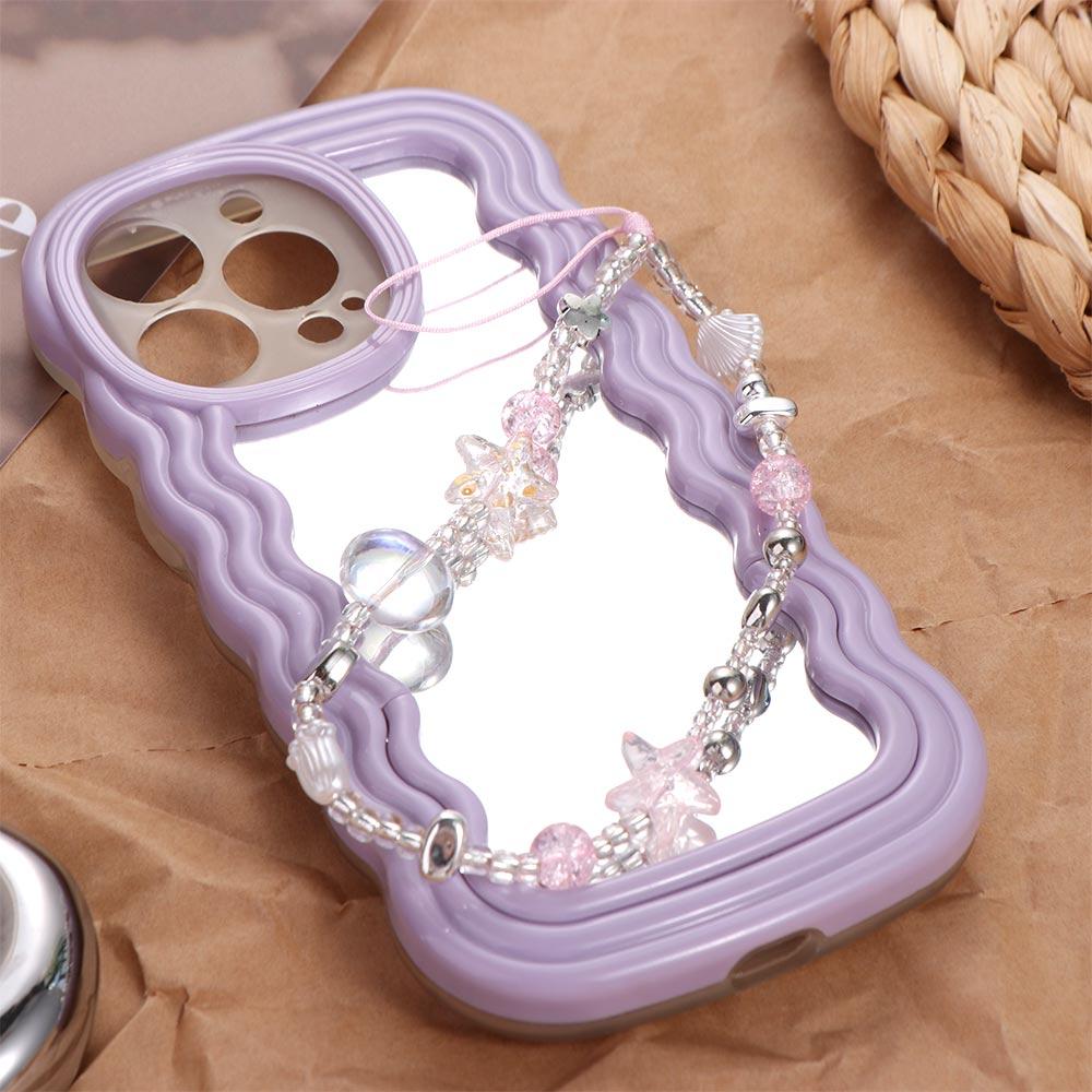Jewelry Gift Y2K Silver Cell Phone Strap Sweet Girl Clear Star Phone Lanyard Anti-Lost Pendant Beads Phone Chain Women Girl