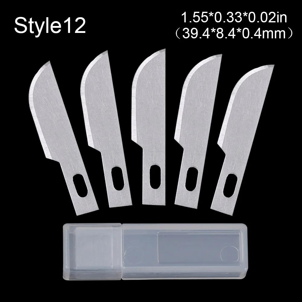 5Pcs Engraving Non-Slip Metal Scalpel Knife Parts Blades Cutter Craft Knives for Mobile Phone PCB Repair Hand Tools