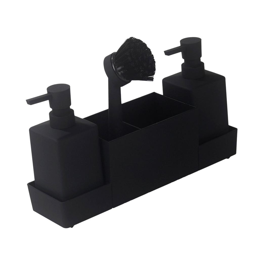 Набор дозаторов мыла с щеткой и запасным насосом для очистки столешницы на кухне, органайзер для инструментов, аксессуары для хранения в ванной