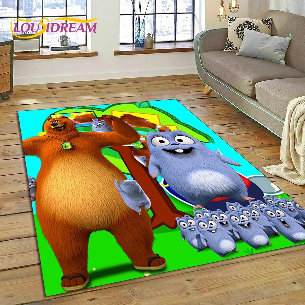 Cartoon Grizzy and The Lemmings Rug Carpet for Living Room Bedroom Home Decor,Floor Mat Non-slip Decoration for Sofa Doormat Kid