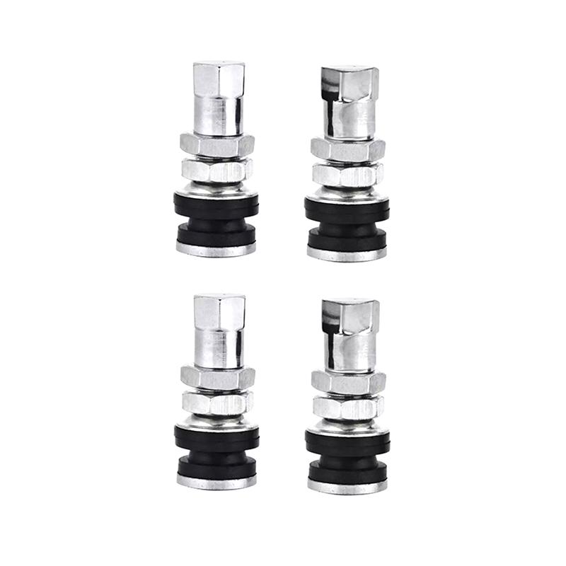2 шт. Tr161 металлический болт для автомобиля, грузовика, мотоцикла, болт для бескамерной шины, комплект коротких стержней для вентиля шины с пылезащитным колпачком, аксессуары