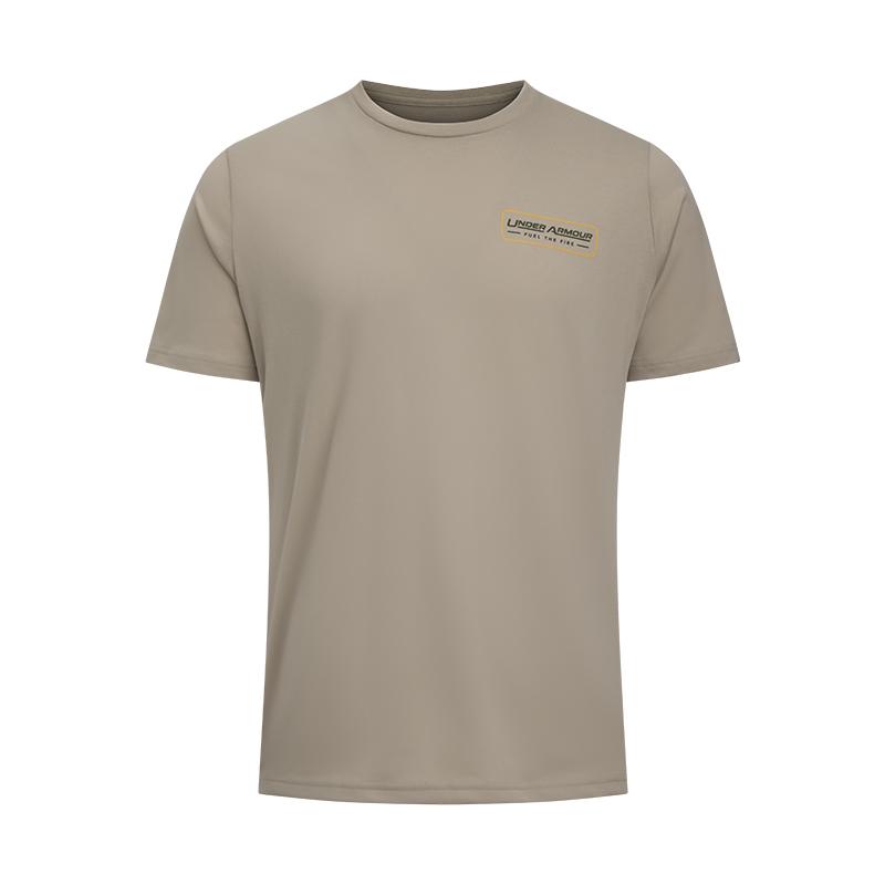 Under Armour Уличная футболка SS25 Fuel, удобная, свободного кроя, с коротким рукавом, мужская, топы, хаки 1390225-299