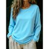 Spring Autumn Round Neck Loose Casual Pullover Sweater Women Long Sleeve Solid Color All-match Top
