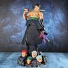 One Piece Зоро Риам Статуя Аниме Боевая стойка Вытаскивает меч 19,68 дюйма / 50 см Можно двигать ПВХ Режим Игрушки Подарки