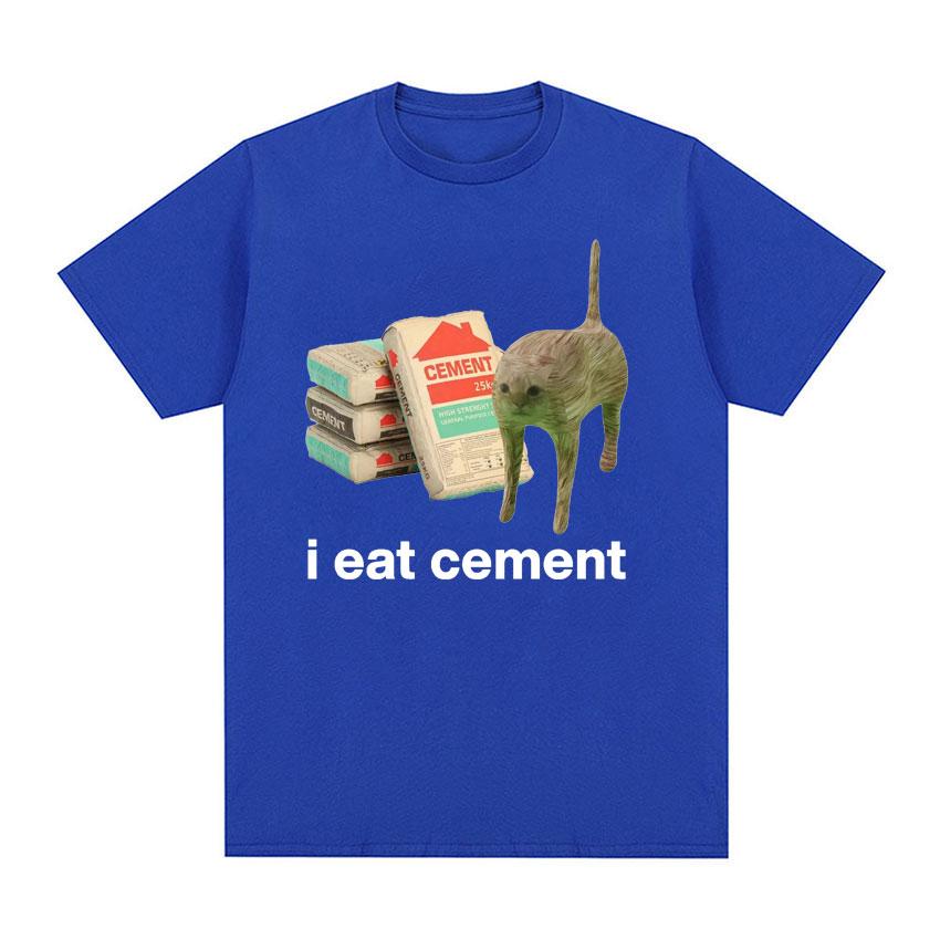 I Eat CeUnisext Cursed Cat Funny Meme T Shirt for Unisex Women Fashion Casual Short Sleeve T Shirts Male Oversized Cotton Tshirt Tops
