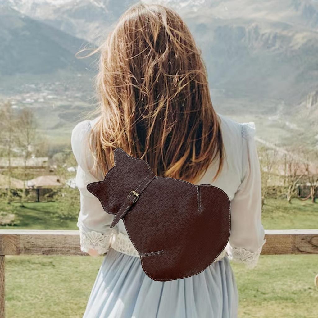 Сумки-слинг для женщин Crossbody Искусственная кожа Милый дизайн в форме кошки Легкая сумка на плечо Сумка Сумка на грудь для спортзала на открытом воздухе