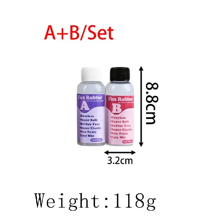 50/100/250/500ml 1:1 AB Squishy Gel High Density Epoxy Resin Glue Soft Liquid Silicone Mold DIY Relief Sensory Squeezing Toys