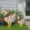 Light-Up Chicken with Scarf Holiday Decoration Christmas Outdoor Garden Decorations