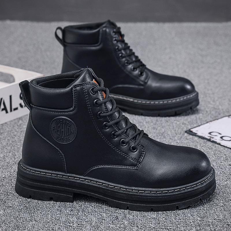 Men's Shoes New High-top Martin Boots Men's Versatile Thick-soled Non-slip Tooling Boots Short Boots Trendy Shoes
