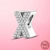 Hot Original 925 Silver Letter CZ Zircon A To Z 26 Letter Charms Beads Fit MULA Charms Bracelet Silver 925 Jewelry