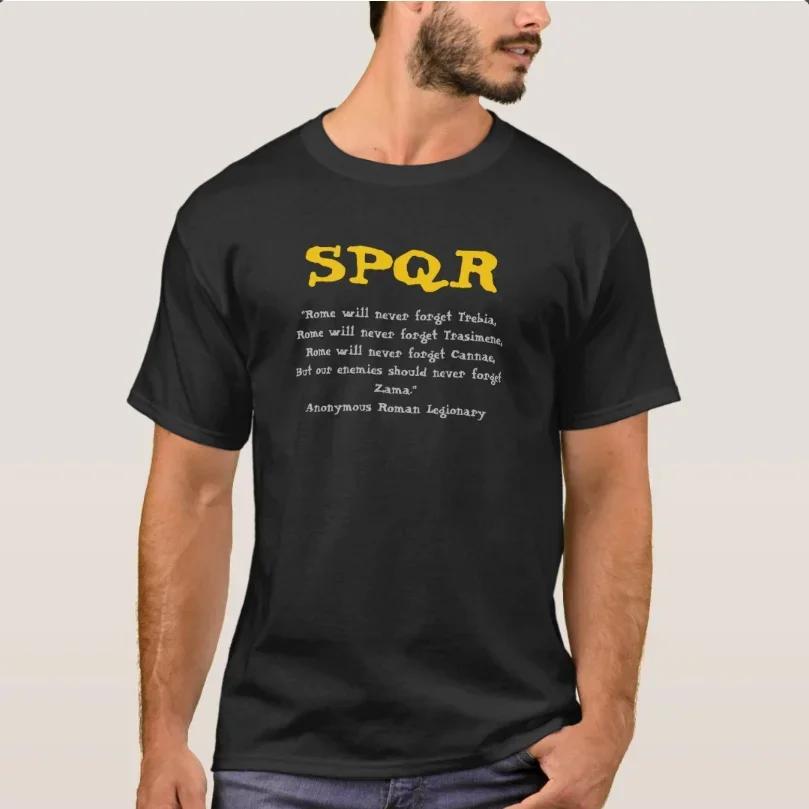 Рим Никогда Не Забудет, SPQR Анонимная Римская Легионерская Футболка 100% Хлопок Круглый Вырез Короткий Рукав Повседневная Мужская Футболка Размер S-3XL...
