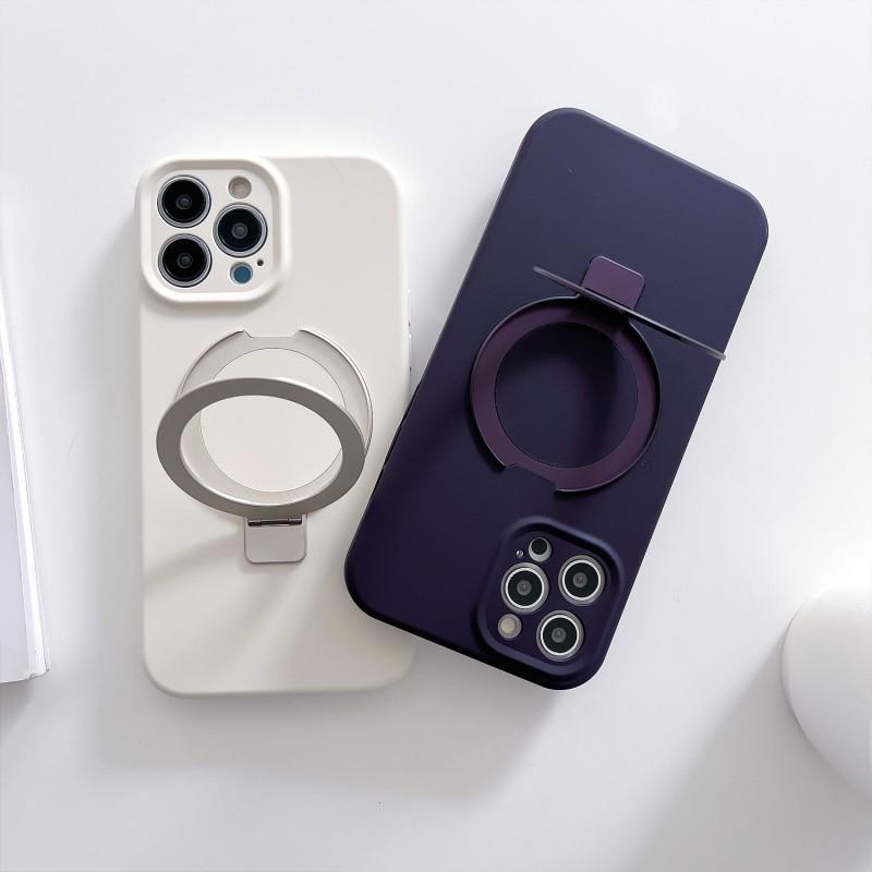 Жидкий силиконовый чехол для телефона IPhone 15 14 13 Pro Max Plus Однотонный Полное покрытие Дизайн с подставкой Минималистичный Деловой стиль
