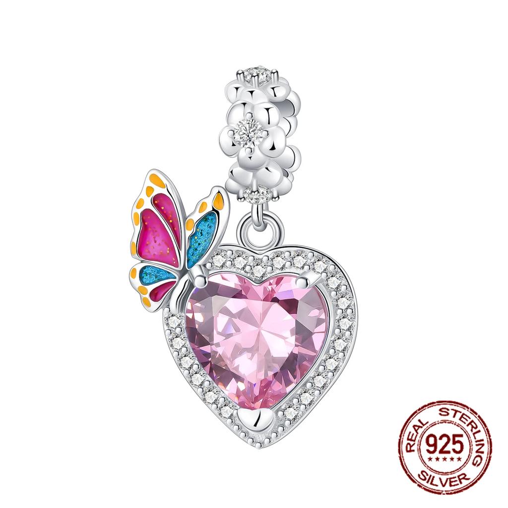 Copper Flower Birthday Gift Pendant Charms Beads Fit Original Bracelets Fine Diy Jewelry For Women Gift