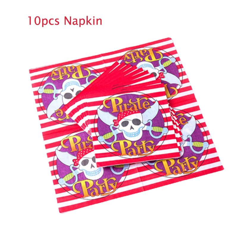 Пиратская тематика Мультяшные украшения Одноразовая посуда Бумажные тарелки Чашки Воздушные шары Детские сувениры День рождения День рождения Baby Shower Supplie