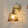 Скандинавский стиль ретро японский стиль латунный стеклянный настенный светильник домашний бар ресторан спальня ночник креативная индивидуальная настенная лампа