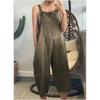 New Summer Style Solid Color Cotton Overalls Seven-point Loose Casual Overalls Jumpsuit