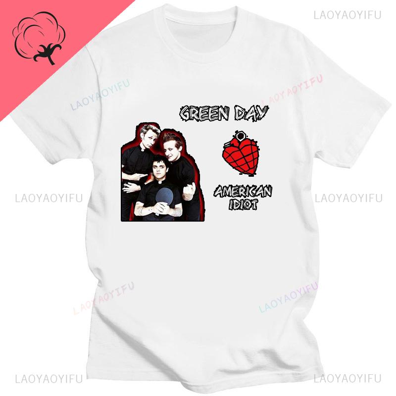 Green Day American Idiot Обложка Альбома Футболки Унисекс Женские Оверсайз Футболки Новинка Смешные Уличная Одежда Летняя Удобная Футболка