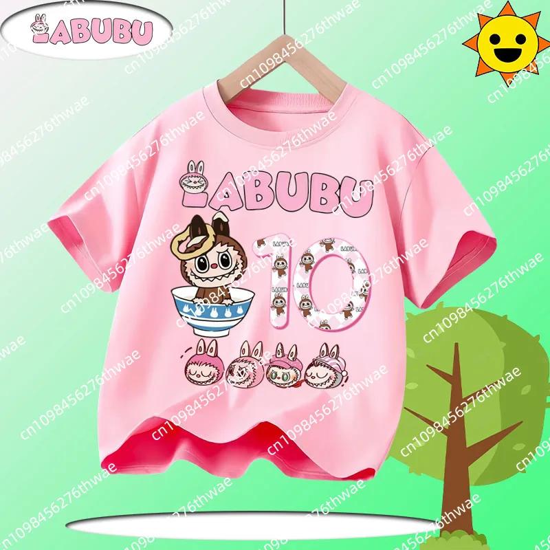 Летняя футболка Laubub для детей 1-12 лет, в подарок, детская футболка с круглым вырезом и коротким рукавом, повседневная футболка для мальчиков и девочек с мультяшным принтом