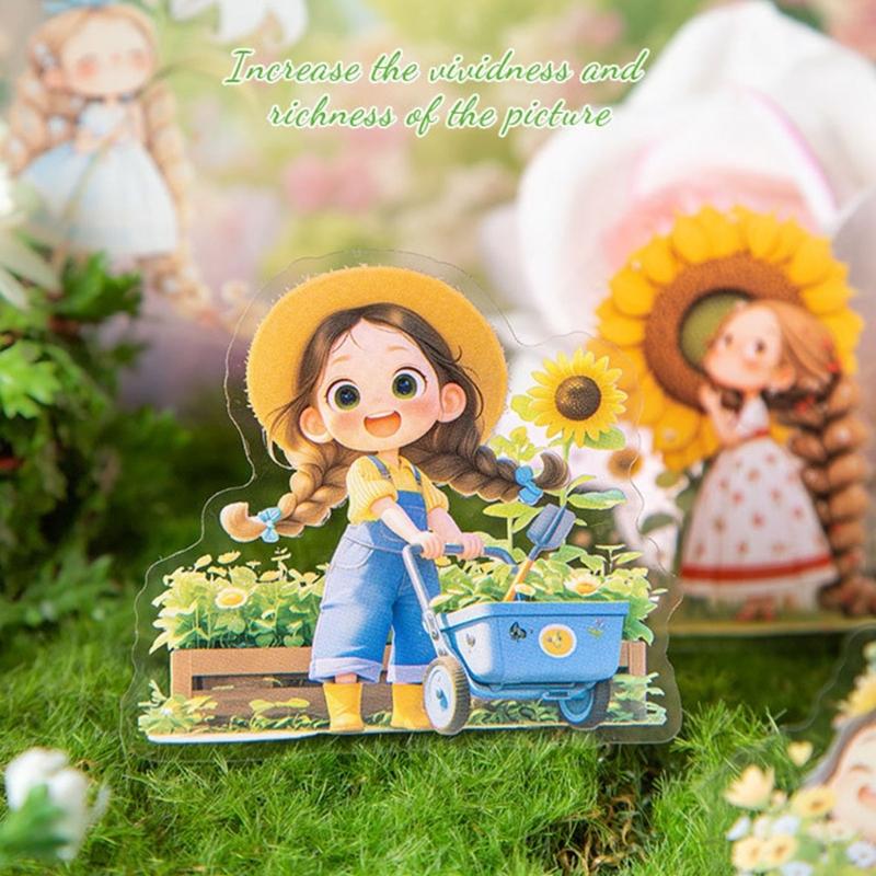 Наклейка для журнала Наклейка с мультяшной девочкой Наклейка для скрапбукинга Наклейка с пейзажем Наклейка с цветами Декоративная наклейка