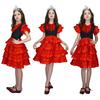 Dot Design Spanish Dance Dress Short Sleeve Gypsy Dress Fashion Traditional Spanish Dress  Cosplay