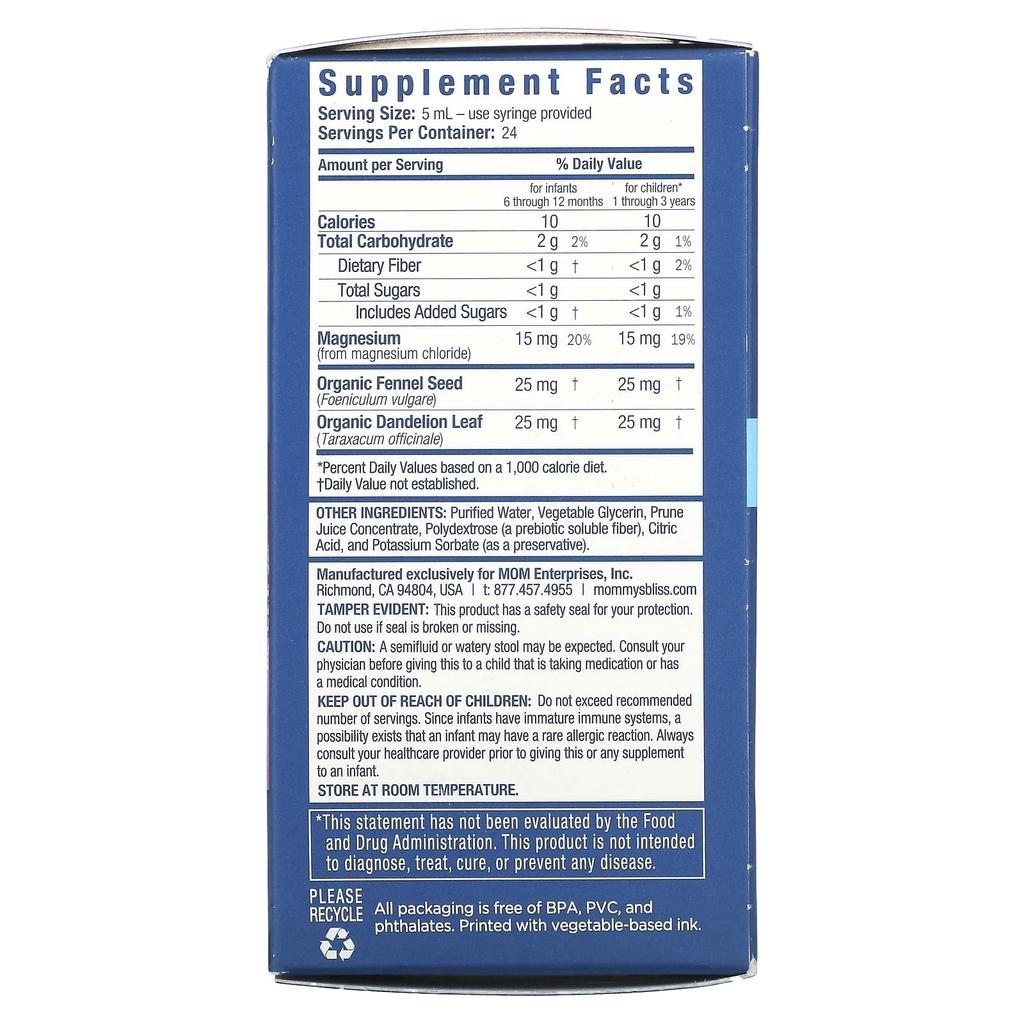Mommy's Bliss For Babies, Relieves Constipation, Ages 6 Months and Up, 4 Fl Oz (120 Ml)