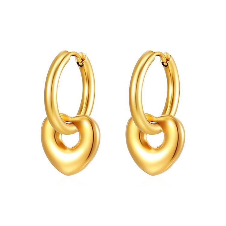 Премиальные серьги Love Circle из нержавеющей стали, съемные женские простые серьги в стиле темперамент