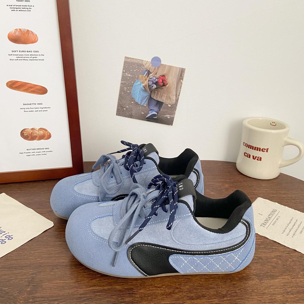 Модная женская обувь кроссовки 2025 весна осень противоскользящие балетки удобная уличная спортивная обувь балетный стиль на шнуровке трендовая обувь