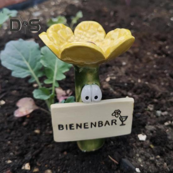 Станция для поения пчел, цветочный дизайн, поилка для насекомых, смоляная чашка для поения пчел, кормушка для диких пчел, бабочек, декор для сада на открытом воздухе