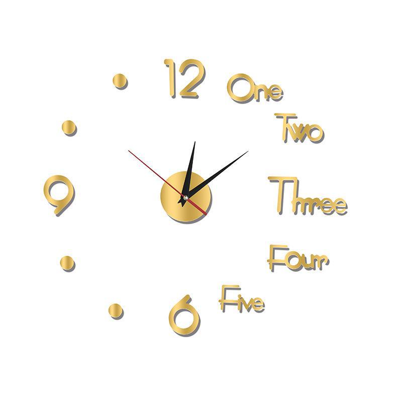 Наклейка на настенные часы из акрилового зеркала со светящимся дизайном для фона гостиной.